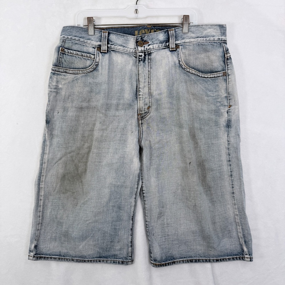Levis 579 Shorts Mens 36 Blue Baggy Y2K Stake Relax
